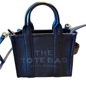 Marc Jacobs Black Leather The Tote Bag Crossbody Bag